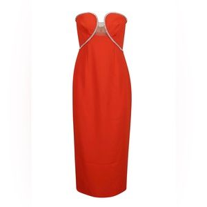 Self-Portrait Sleeveless Crepe Midi-Dress